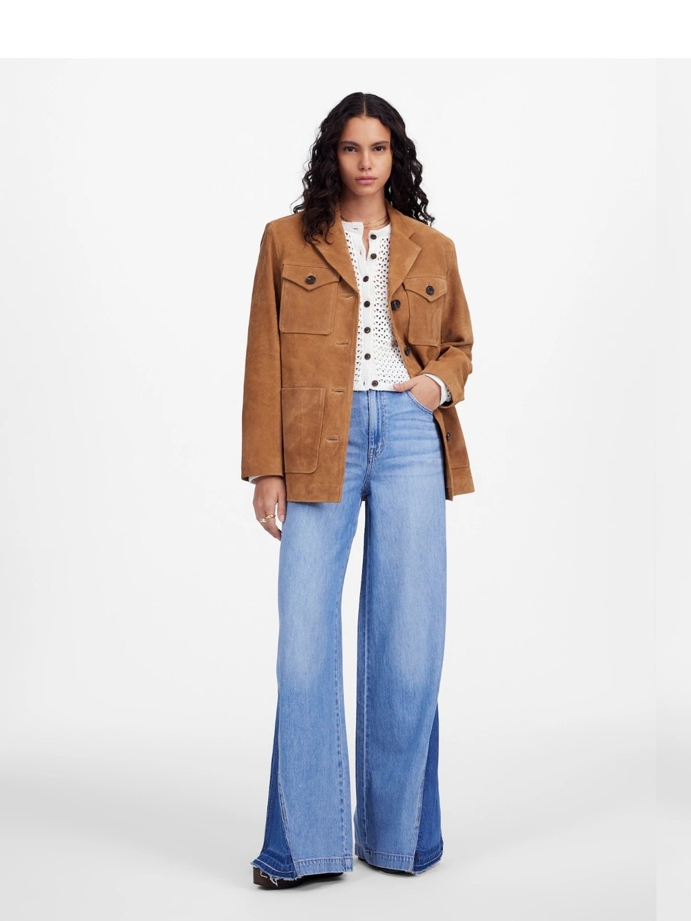 Madewell Wide Sweep Jean In Parson In Airy Denim Edition